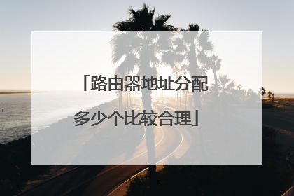 路由器地址分配多少个比较合理