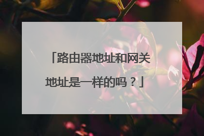 路由器地址和网关地址是一样的吗?