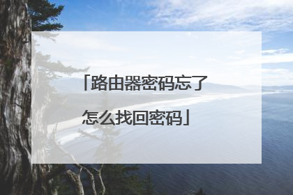 路由器密码忘了怎么找回密码
