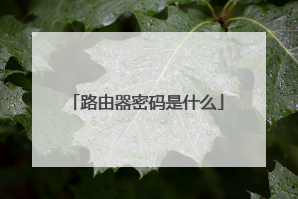 路由器密码是什么