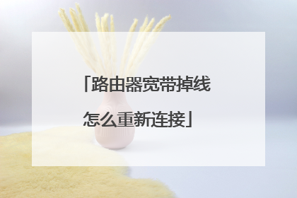 路由器宽带掉线怎么重新连接