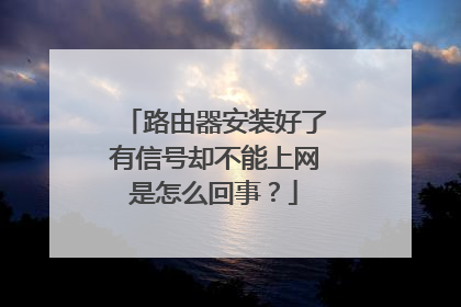 路由器安装好了有信号却不能上网是怎么回事？