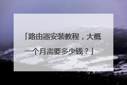 路由器安装教程，大概一个月需要多少钱？