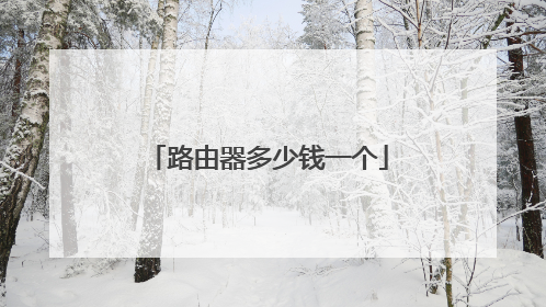 路由器多少钱一个