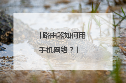路由器如何用手机网络？