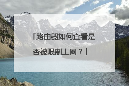 路由器如何查看是否被限制上网？