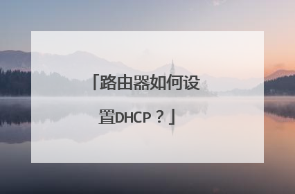 路由器如何设置DHCP？