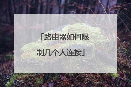 路由器如何限制几个人连接