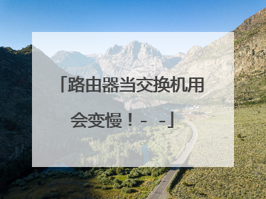 路由器当交换机用会变慢!- -