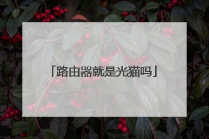 路由器就是光猫吗