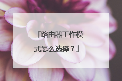 路由器工作模式怎么选择？