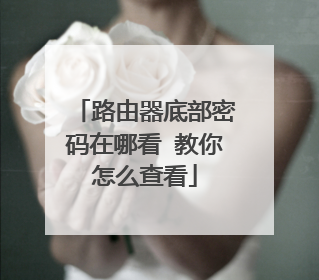 路由器底部密码在哪看 教你怎么查看