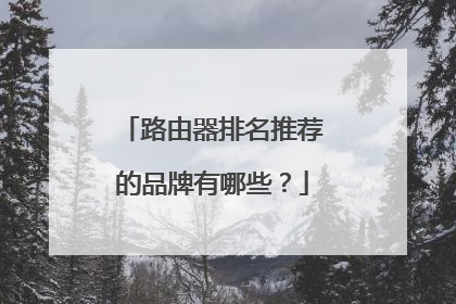 路由器排名推荐的品牌有哪些？