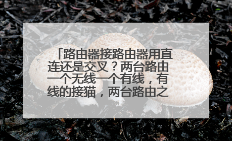 路由器接路由器用直连还是交叉？两台路由一个无线一个有线，有线的接猫，两台路由之间用交叉还是直连~