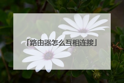 路由器怎么互相连接