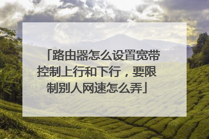 路由器怎么设置宽带控制上行和下行，要限制别人网速怎么弄
