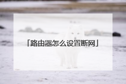 路由器怎么设置断网