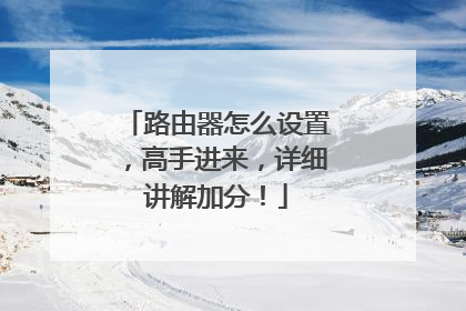路由器怎么设置,高手进来,详细讲解加分!