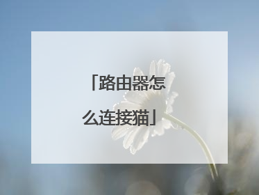 路由器怎么连接猫