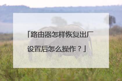 路由器怎样恢复出厂设置后怎么操作?