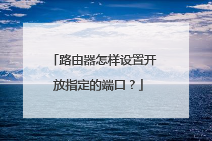 路由器怎样设置开放指定的端口?