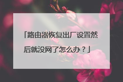 路由器恢复出厂设置然后就没网了怎么办？