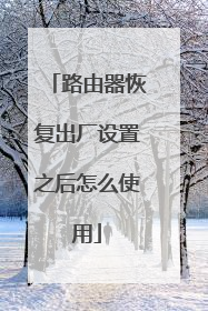 路由器恢复出厂设置之后怎么使用
