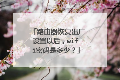 路由器恢复出厂设置以后，wifi密码是多少？