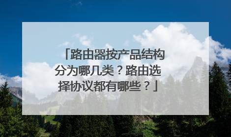 路由器按产品结构分为哪几类？路由选择协议都有哪些？