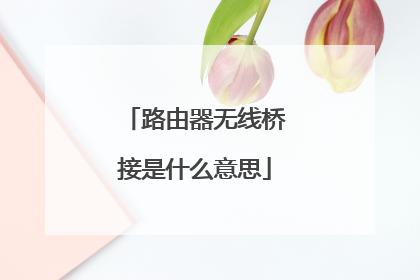 路由器无线桥接是什么意思