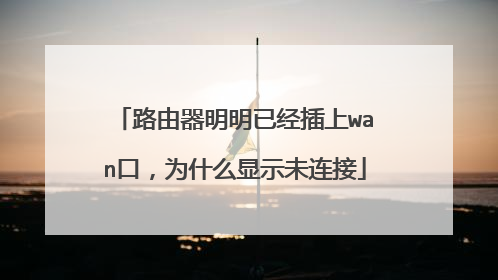 路由器明明已经插上wan口，为什么显示未连接