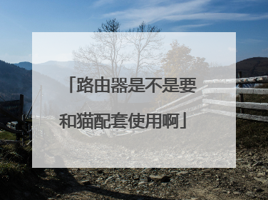 路由器是不是要和猫配套使用啊