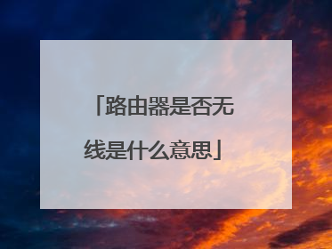 路由器是否无线是什么意思