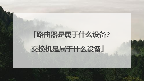 路由器是属于什么设备?交换机是属于什么设备