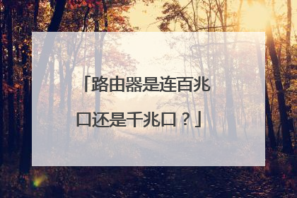 路由器是连百兆口还是千兆口？