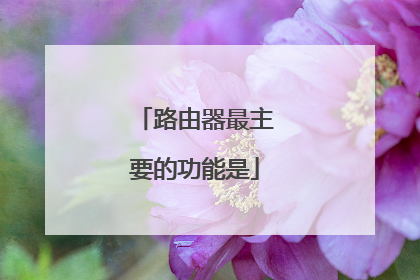 路由器最主要的功能是