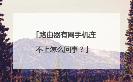 路由器有网手机连不上怎么回事?