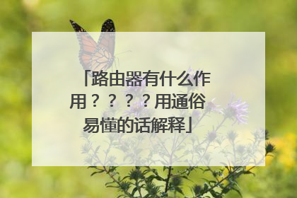 路由器有什么作用？？？？用通俗易懂的话解释