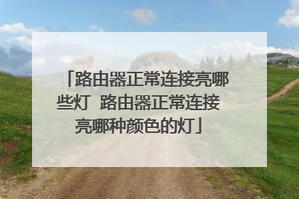 路由器正常连接亮哪些灯 路由器正常连接亮哪种颜色的灯
