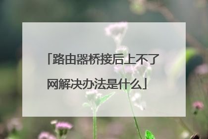 路由器桥接后上不了网解决办法是什么