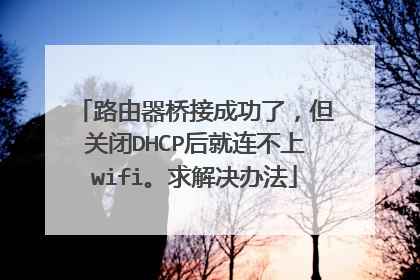 路由器桥接成功了,但关闭DHCP后就连不上wifi。求解决办法