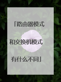 路由器模式和交换机模式有什么不同