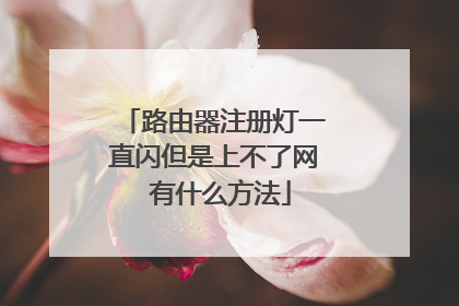路由器注册灯一直闪但是上不了网 有什么方法