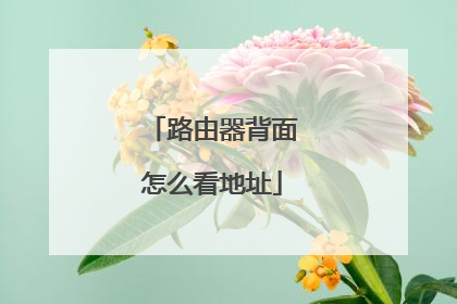 路由器背面怎么看地址