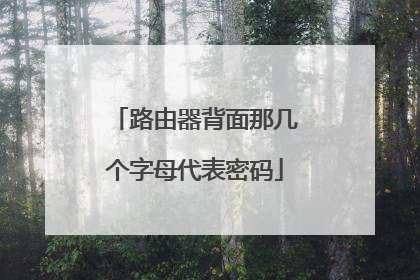 路由器背面那几个字母代表密码