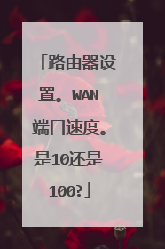 路由器设置。WAN端口速度。是10还是100?