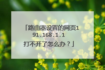 路由器设置的网页191.168.1.1打不开了怎么办?