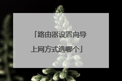 路由器设置向导上网方式选哪个