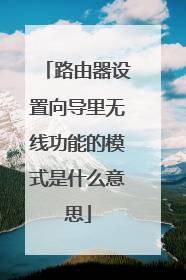 路由器设置向导里无线功能的模式是什么意思