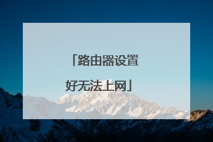 路由器设置好无法上网
